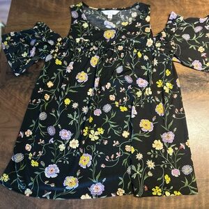 LC Lauren Conrad Cold Shoulder Floral Top